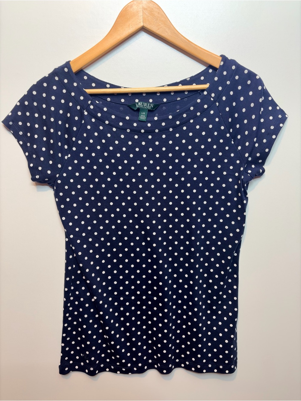 Ralph Lauren Navy Polka Dot Short Sleeve Tee